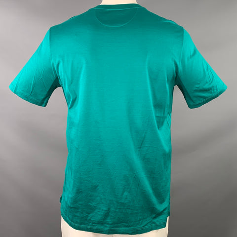 PAUL SMITH Size XL Green Multi Color Contrast Trim Cotton One Pocket Short Sleeve T-shirt