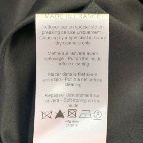 LANVIN Size 8 Black White Polyester Silk Color Block Sleeveless Dress