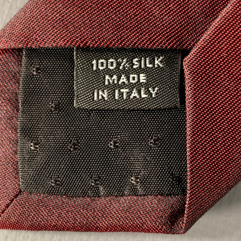 YVES SAINT LAURENT Burgundy Red Star Silk Tie