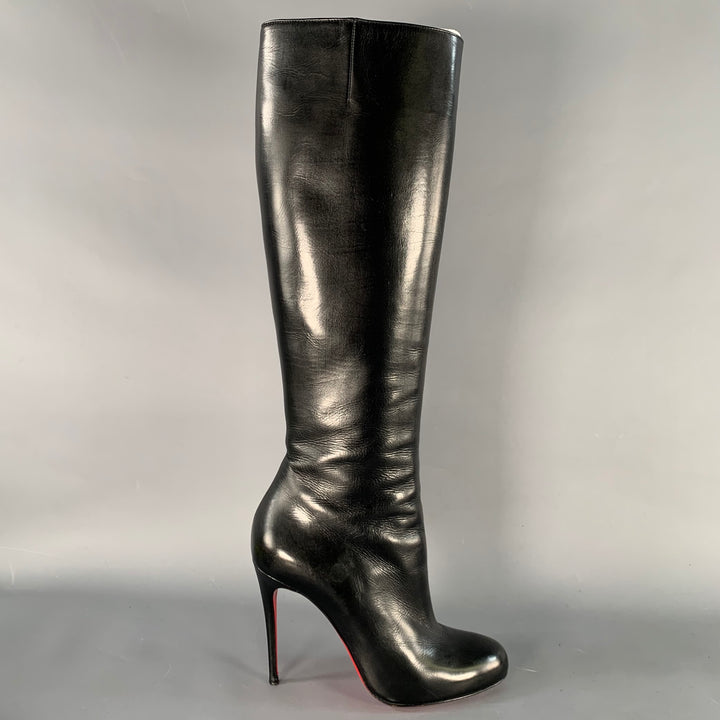 CHRISTIAN LOUBOUTIN Size 5 Black Leather Side Zipper Boots