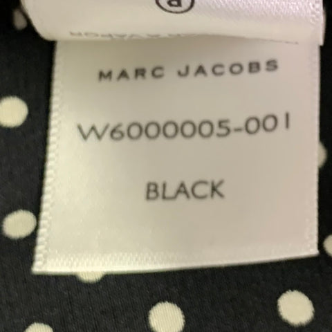 MARC JACOBS Spring 2020 Size 6 Black White Silk Polka Dot Ruffle Blouse