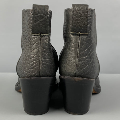ACNE Taille 9 Bottines en cuir noir