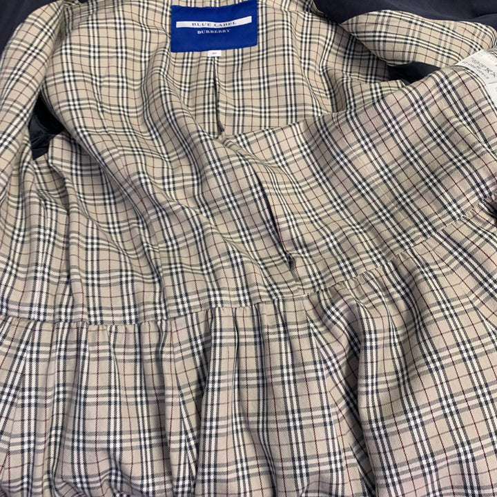 BURBERRY Size 2 Navy Cotton Blend Belted Trench Coat