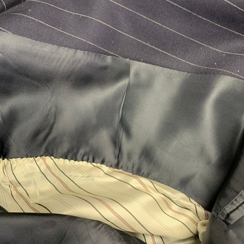 POLO by RALPH LAUREN Size L Regular Navy Grey Pinstripe Virgin Wool Suit