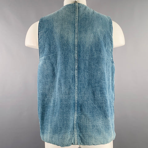 KAPITAL Size L Indigo Wash Denim Asymmetrical Vest
