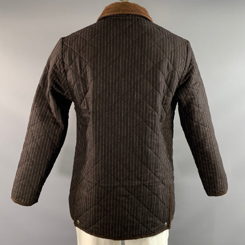 MACKINTOSH x PAUL SMITH Size XL Brown Quilted Wool & Cashmere Chore Jacket