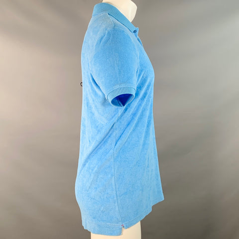 ORLEBAR BROWN x 007 Size M Blue Cotton Terry Half Placket Polo