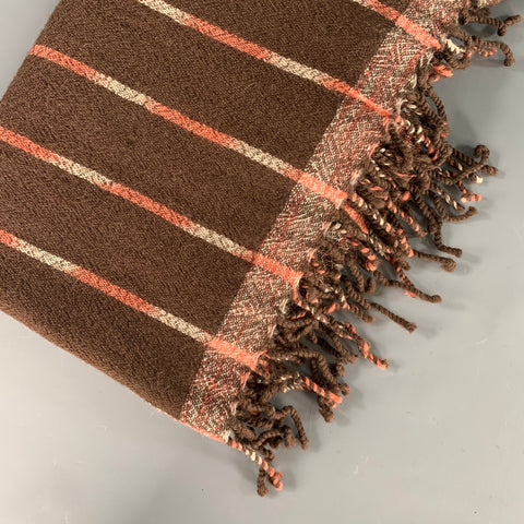 ISSEY MIYAKE Brown Orange Stripe Wool Scarves