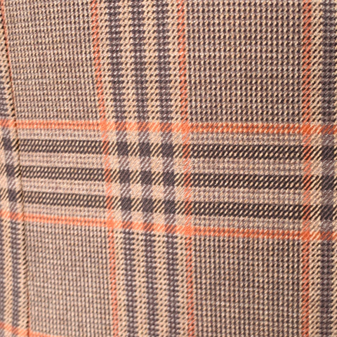 BRIONI Size 44 Brown Orange Plaid Wool Single Breasted Sport Coat