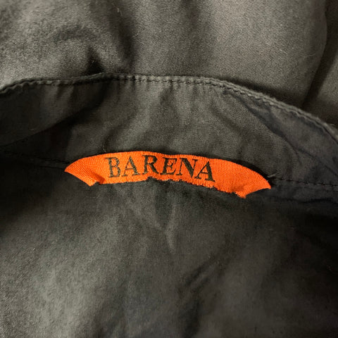 BARENA Size XL Navy Cotton Band Collar Long Sleeve Shirt