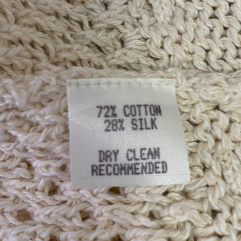 MARGARET OLEARY Size 2 Beige Cotton Silk Textured Knit Tied Front Cardigan