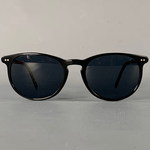 POLO by RALPH LAUREN Black Acetate Round Sunglasses