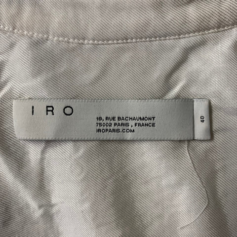 IRO Size M White Silver Polyester Blend Tweed Snaps Shirt