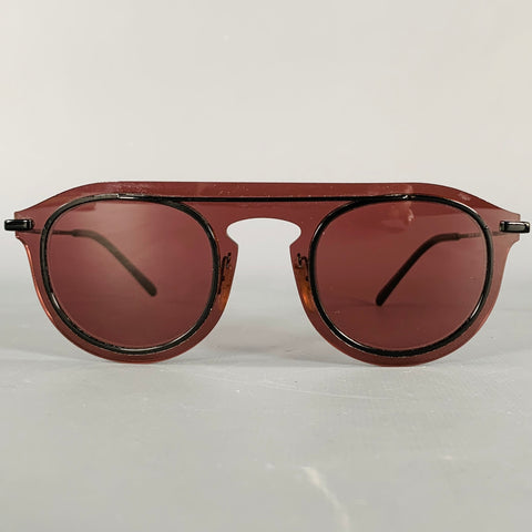 DOLCE & GABBANA Burgundy Black See Through Acetate Sunglasses