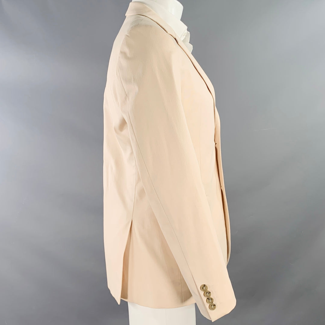 CALVIN KLEIN COLLECTION Size 38 Cream Cotton Blend Notch Lapel Sport Coat