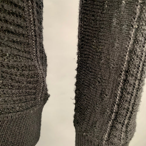 MARC JACOBS Cardigan boutonné en maille de laine et coton noir Taille M