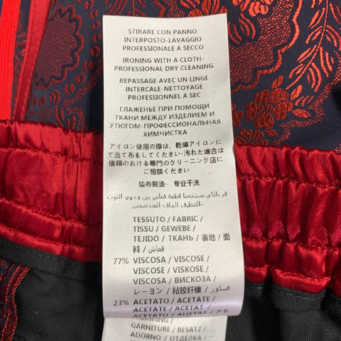 GUCCI 2018 Size 28 Red Black Jacquard Viscose Blend Joggers Shorts