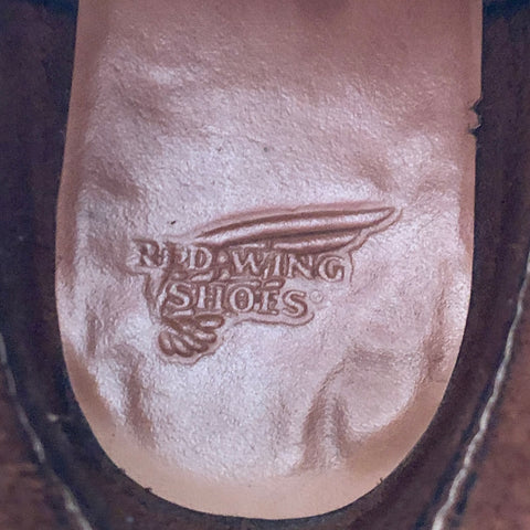 RED WING Size 9 Brown Contrast Stitch Leather Cap Toe Boots