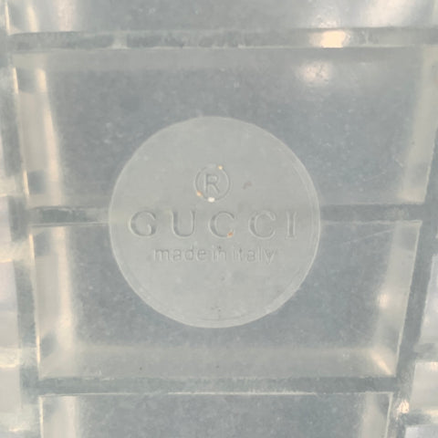 GUCCI Size 10.5 Clear Transparent Logo Rubber Slide Sandals