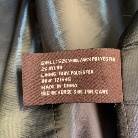 MICHAEL KORS Size L Black White Herringbone Wool Blend Coat