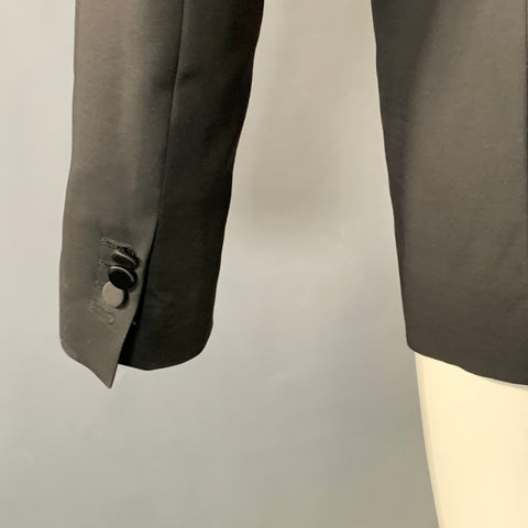 DSQUARED2 Size 40 Black Navy Beaded Wool Blend Shawl Collar Sport Coat