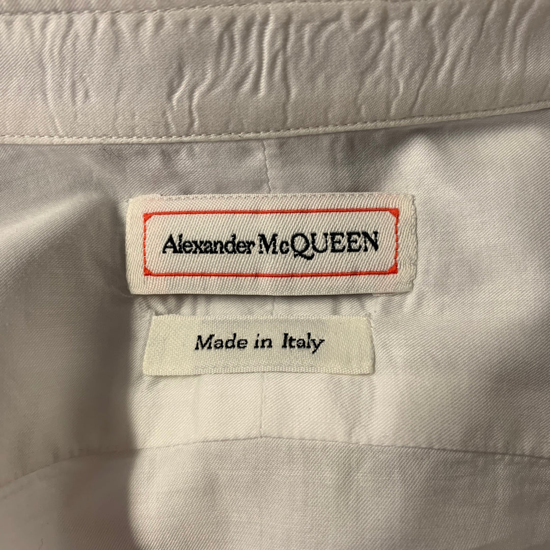 ALEXANDER MCQUEEN Size M White Cotton Tuxedo Frech Cuff Long Sleeve Shirt