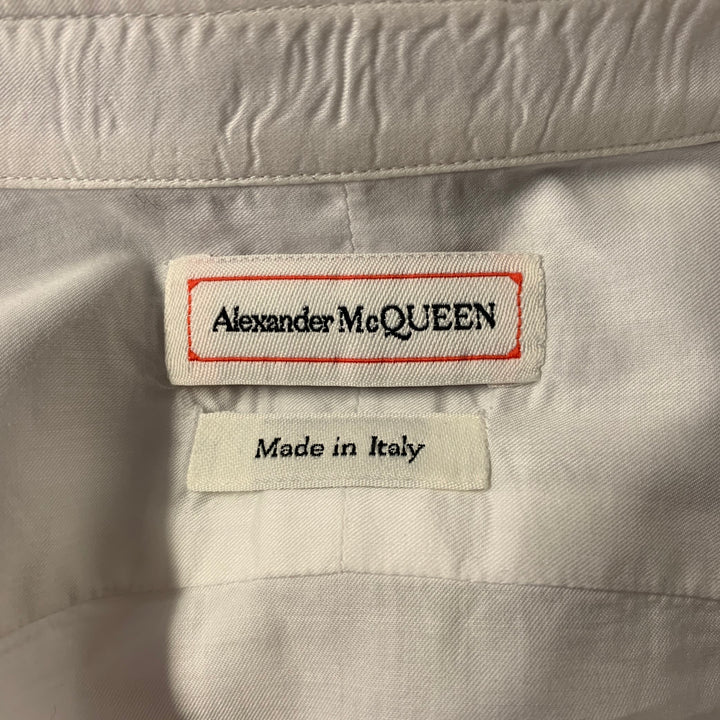 ALEXANDER MCQUEEN Size M White Cotton Tuxedo Frech Cuff Long Sleeve Shirt