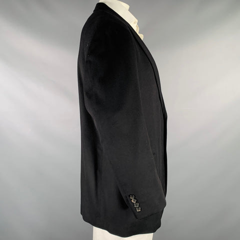 BROOKS BROTHERS Size 46 Black Cashmere Single Breasted Sport Coat