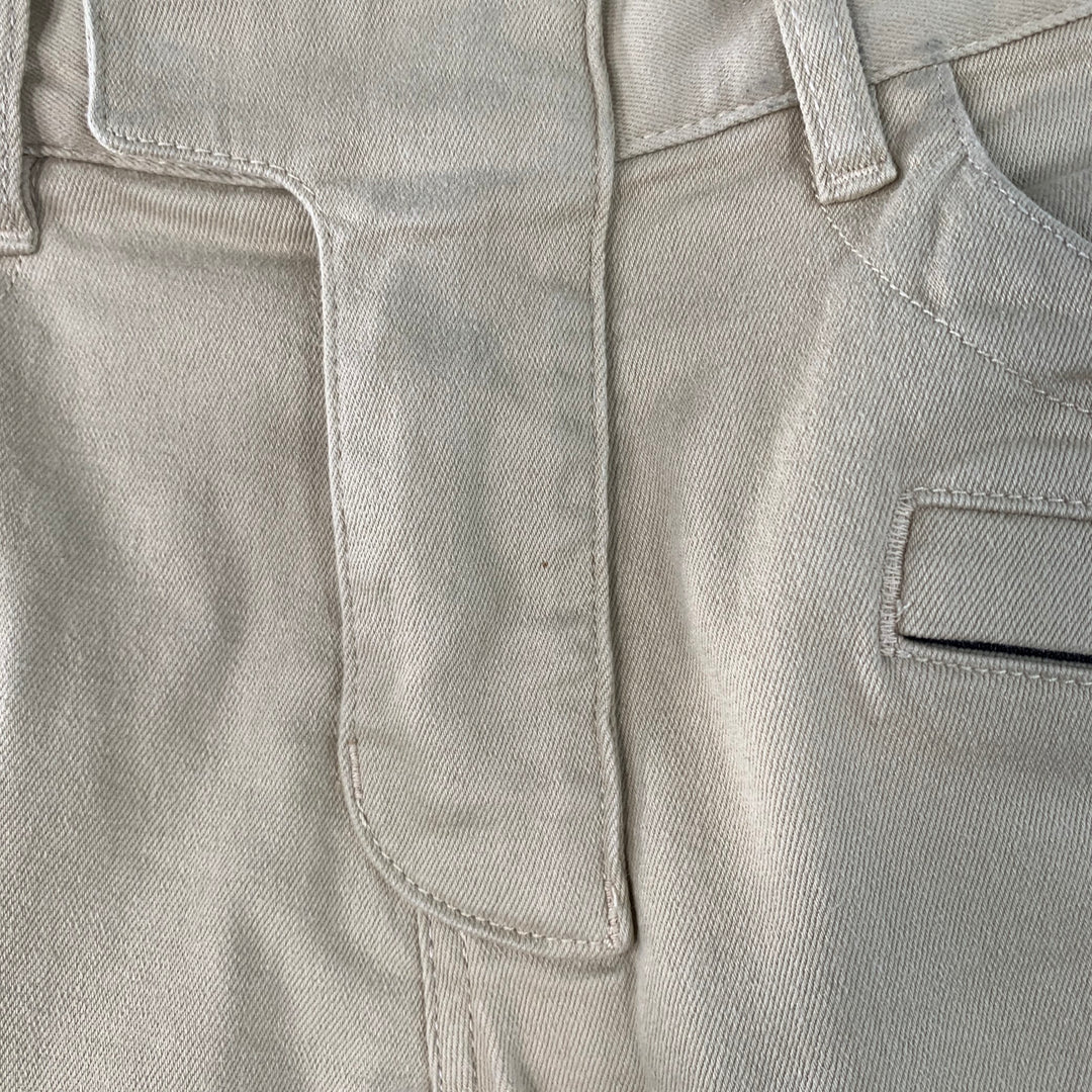 BALMAIN Size 28 Beige Black White Cotton Blend Skinny Biker Jeans