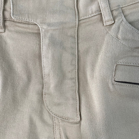 BALMAIN Size 28 Beige Black White Cotton Blend Skinny Biker Jeans