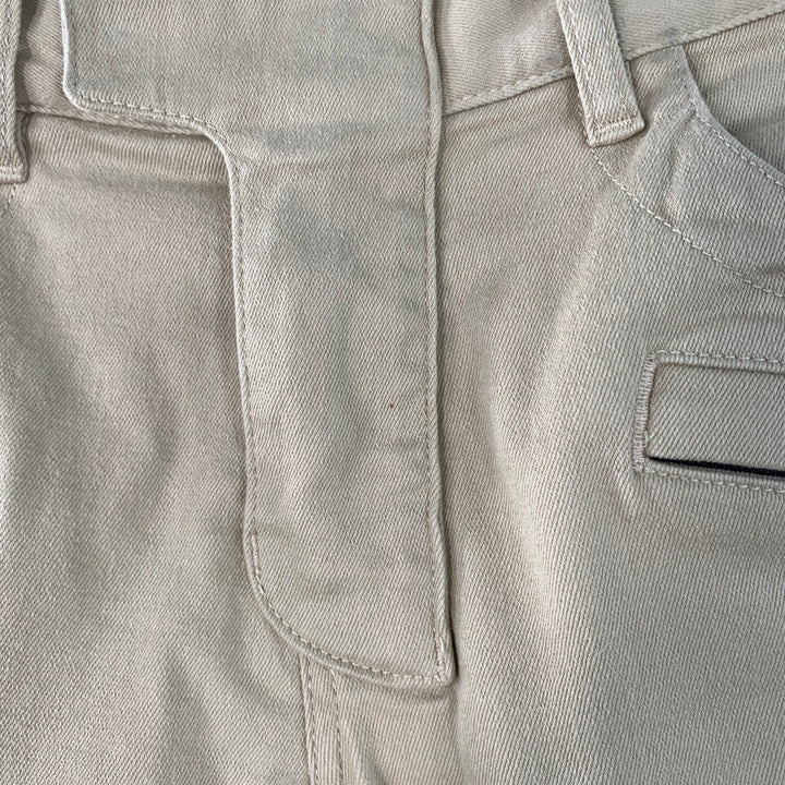 BALMAIN Size 28 Beige Black White Cotton Blend Skinny Biker Jeans