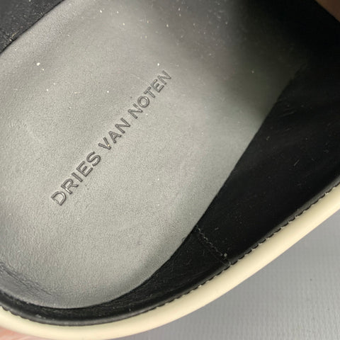DRIES VAN NOTEN Size 9 Cream Black Western Loafers