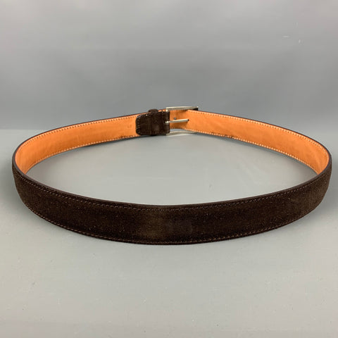 HARRIS DAL for Barneys New York'  Size 36 Brown Suede Silver Buckle Belt