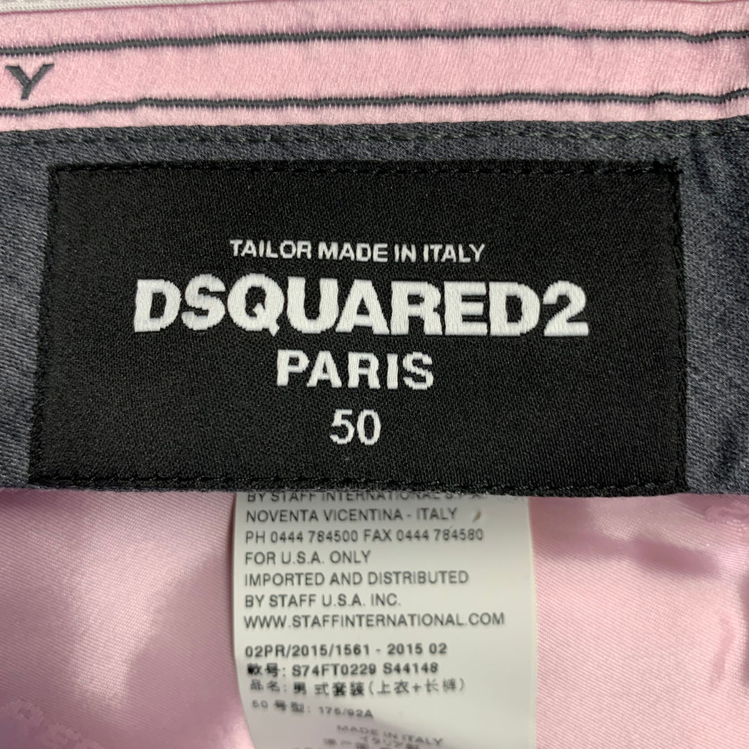 DSQUARED2 PARIS Size 40 Grey Black Houndstooth Wool Notch Lapel Suit