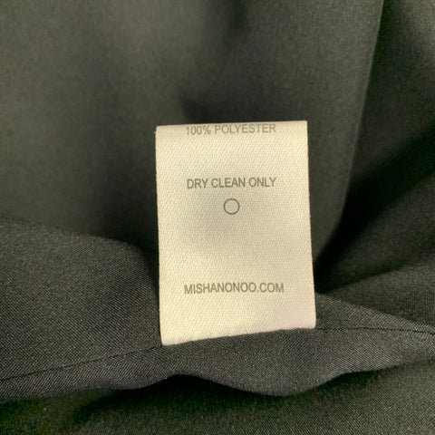 MISHA NONOO Size 4 Black White Polyester Blend Two Tone Shift Cocktail Dress