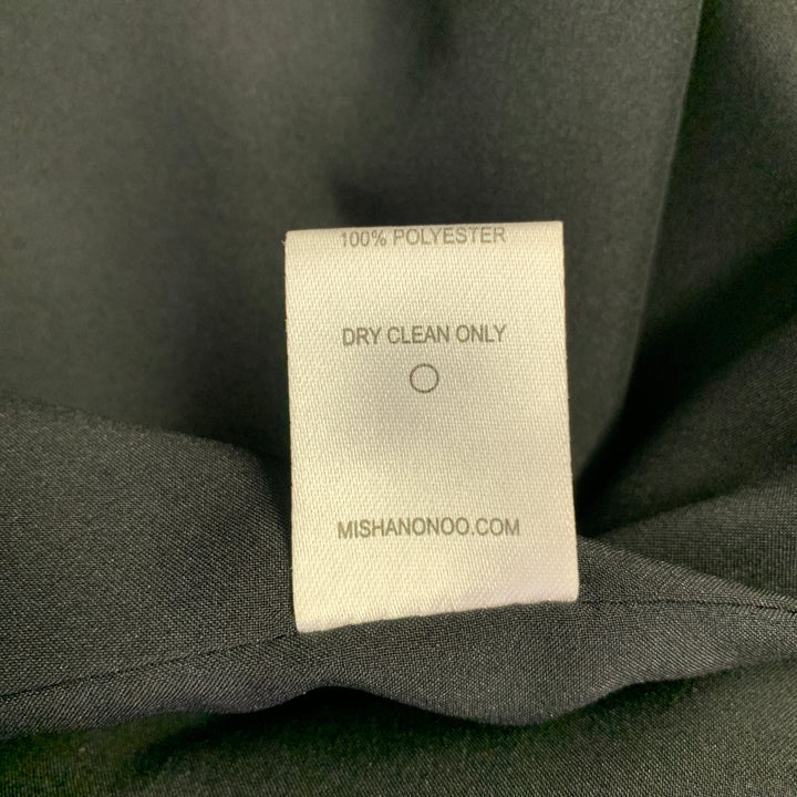 MISHA NONOO Size 4 Black White Polyester Blend Two Tone Shift Cocktail Dress