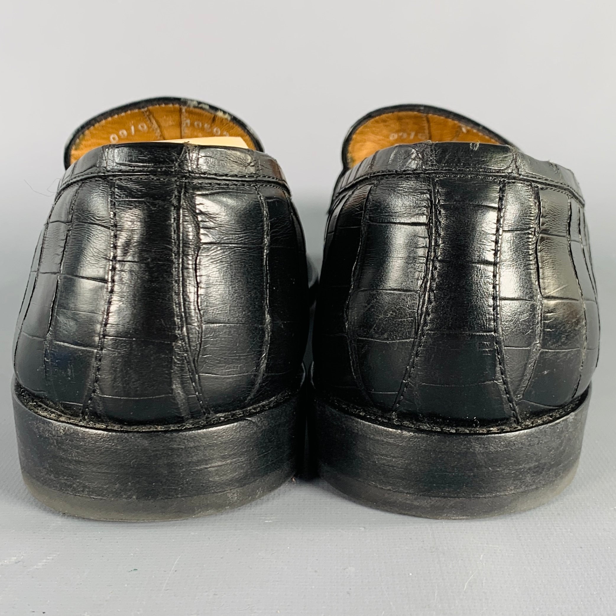 Made in Italy a.testoni 最高級メンズシューズ 25cm A. Testoni Black Label Men's Leather Brogue Cap Toe Shoe Size 7.5