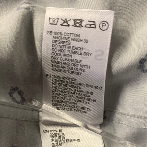 REISS Chemise à manches courtes Camp en coton motif bandana gris marine taille M