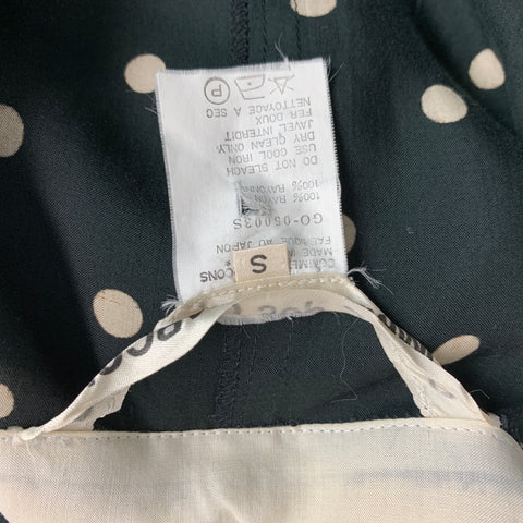 COMME des GARCONS Size S Black White Rayon Polka Dot Long Sleeve Dress