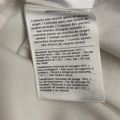 VALENTINO Size M White Cotton Hidden Placket Long Sleeve Shirt