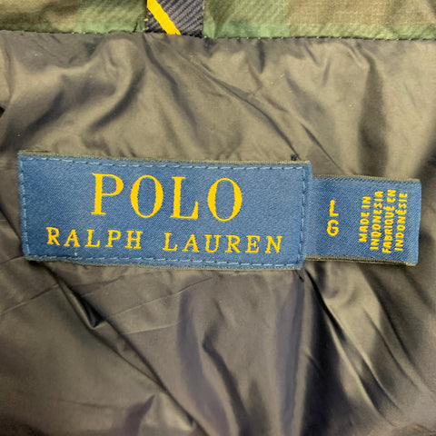 POLO by RALPH LAUREN Size L Green Black Yellow Plaid Nylon Quilted Puffer Jacket