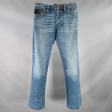 DSQUARED2 Size 28 Blue Denim Straight Five Pockets Horn Buttons Jeans