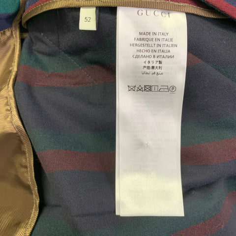 GUCCI 2019 Taille 42 Manteau en laine à rayures noires et bordeaux