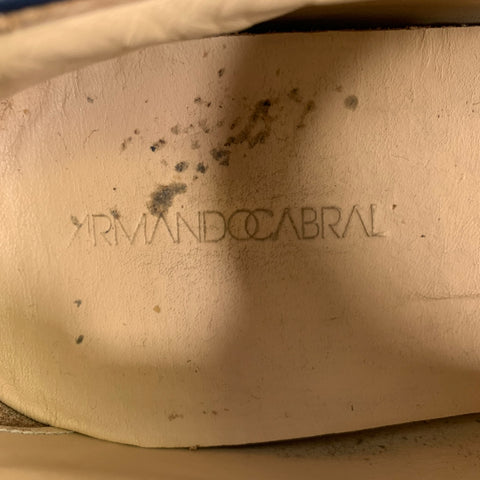 ARMANDO CABRAL Size 10 Blue Wingtip Leather Lace Up Lace Up Shoes