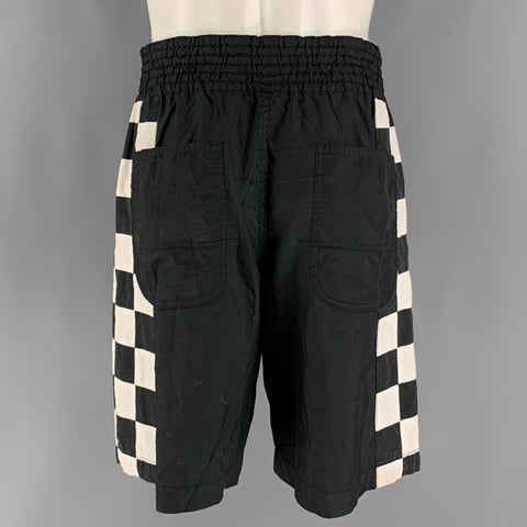COMME des GARCONS HOMME PLUS Size M Black White Polyester Shorts