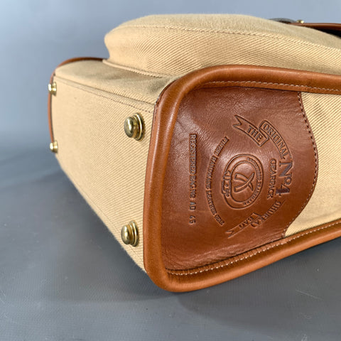 GHURKA Tan Brown Cotton Twill Tote Bags & Leather Goods