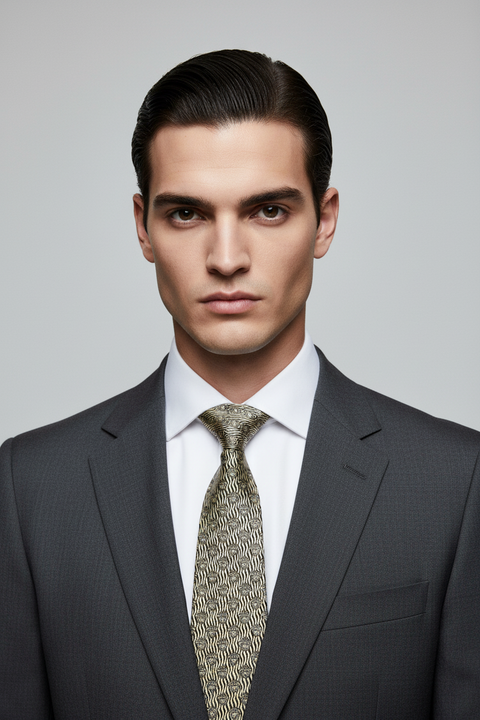 VERSACE White & Black Logo Silk Tie