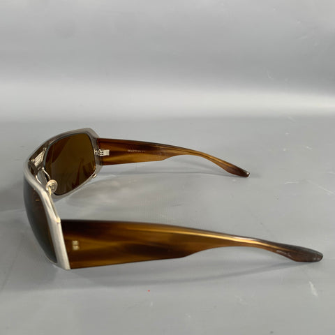 BARTON PERREIRA Silver Tortoise Shell Mixed Pattern Sunglasses