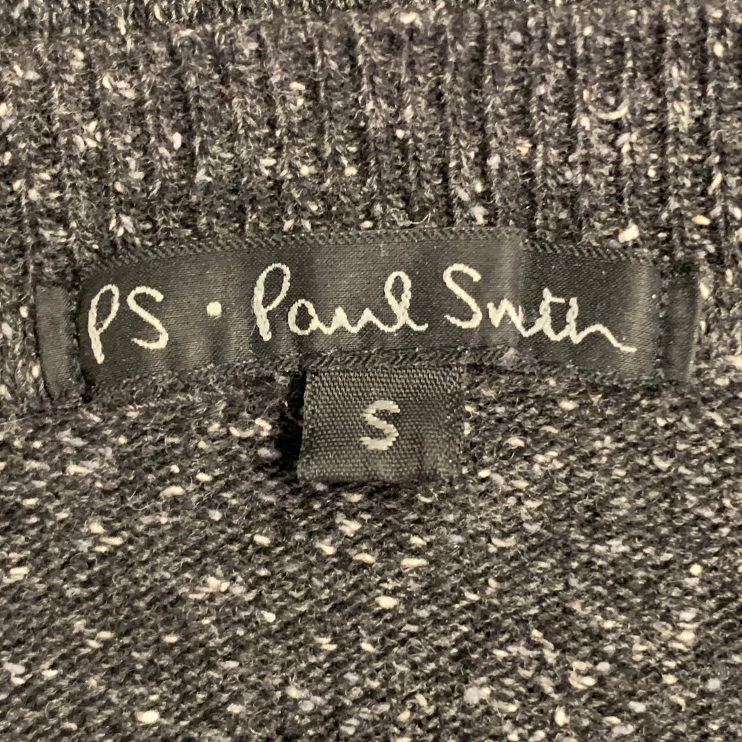PAUL SMITH Size S Charcoal Grey Black Wool Silk Crew Neck Pullover