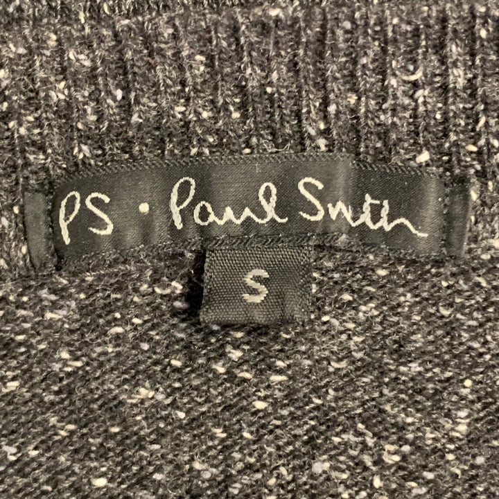PAUL SMITH Size S Charcoal Grey Black Wool Silk Crew Neck Pullover